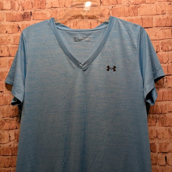 Under Armour Heatgear Loose Blue V-Neck T-Shirt Size XL - Picture 3 of 9